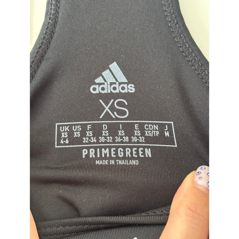 Adidas Black Racerback Cropped Sports Tank XS - Picture 5 of 8